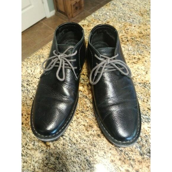 Reaction Kenneth Cole Desert Sun Black Pebbled Leather Mens Size 9 M - Picture 2 of 11